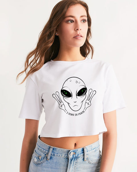 I Come in Peace Crop Tee Women's Cropped Tee